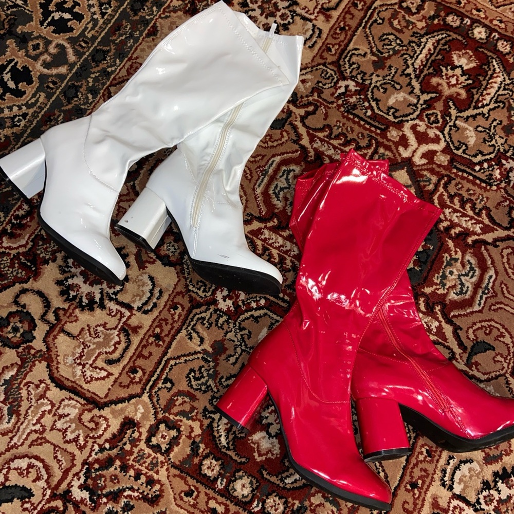 Funtasma Red and White Heeled Boots